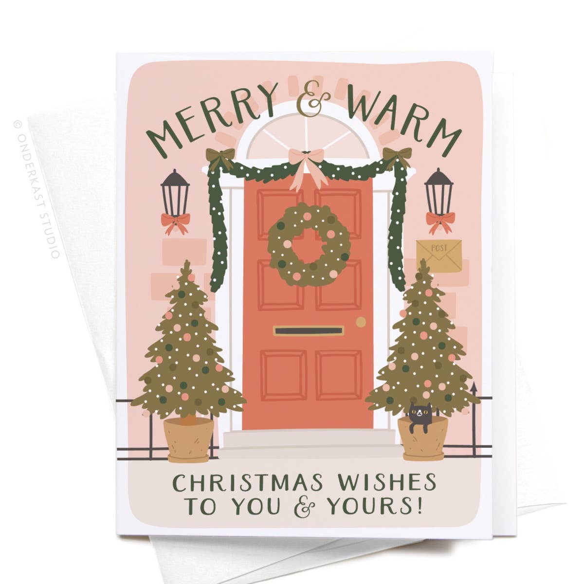 MERRY & WARM CHRISTMAS WISHES DOOR GREETING CARD