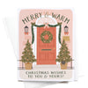 MERRY & WARM CHRISTMAS WISHES DOOR GREETING CARD