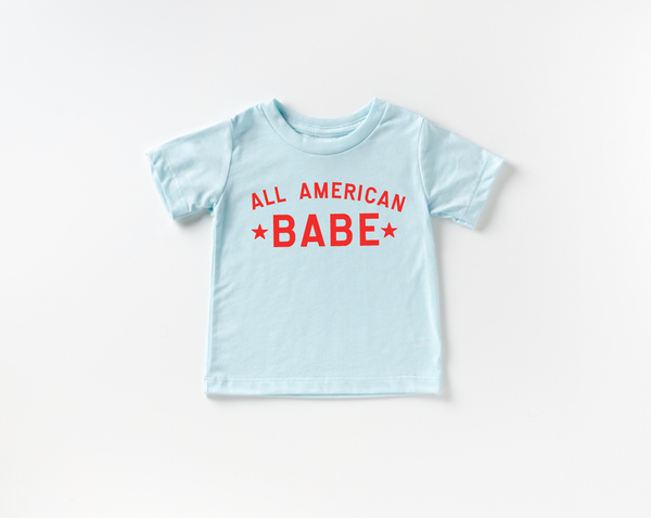 BLUE ALL AMERICAN BABE TEE-SALE