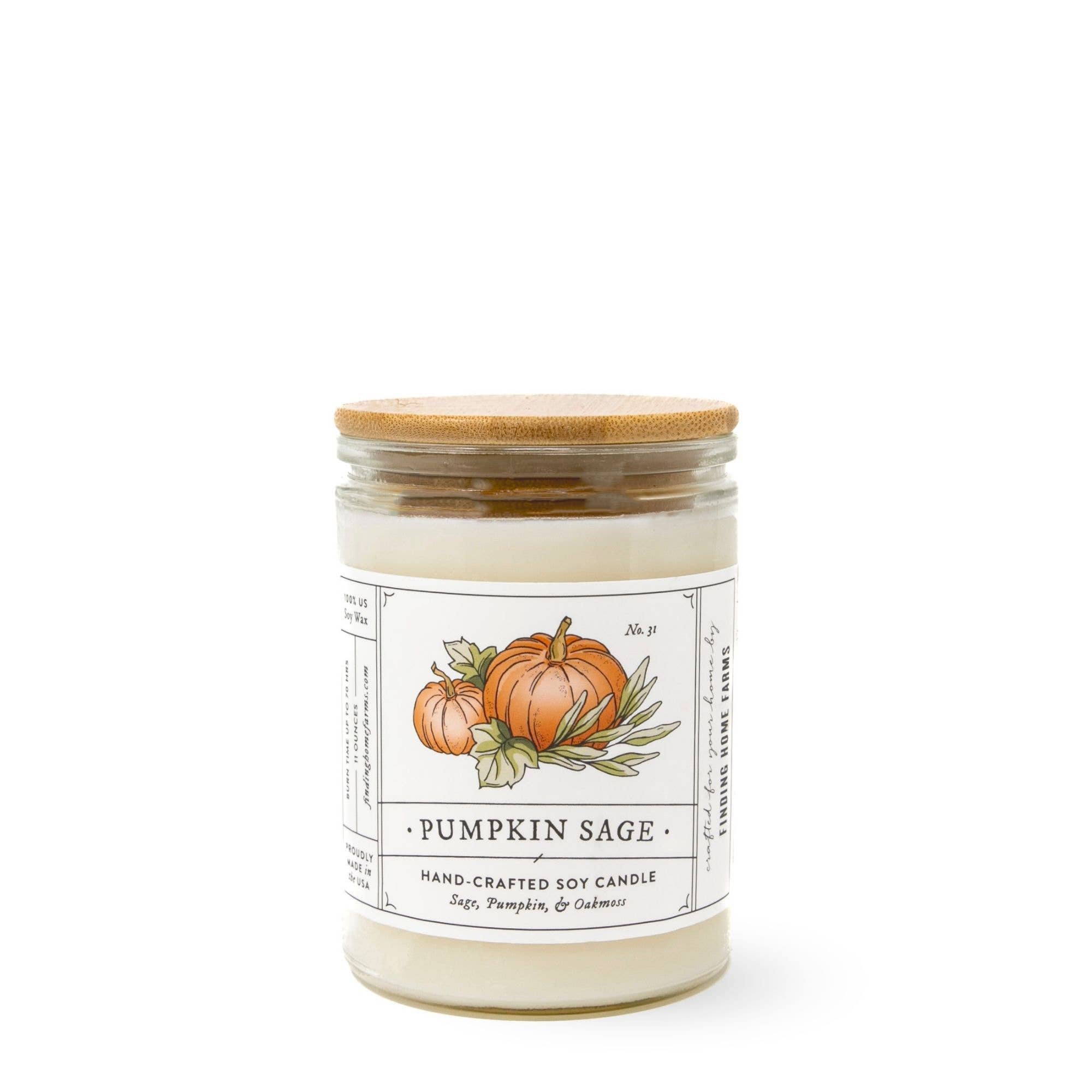 PUMPKIN SAGE - WOOD TOP CANDLE