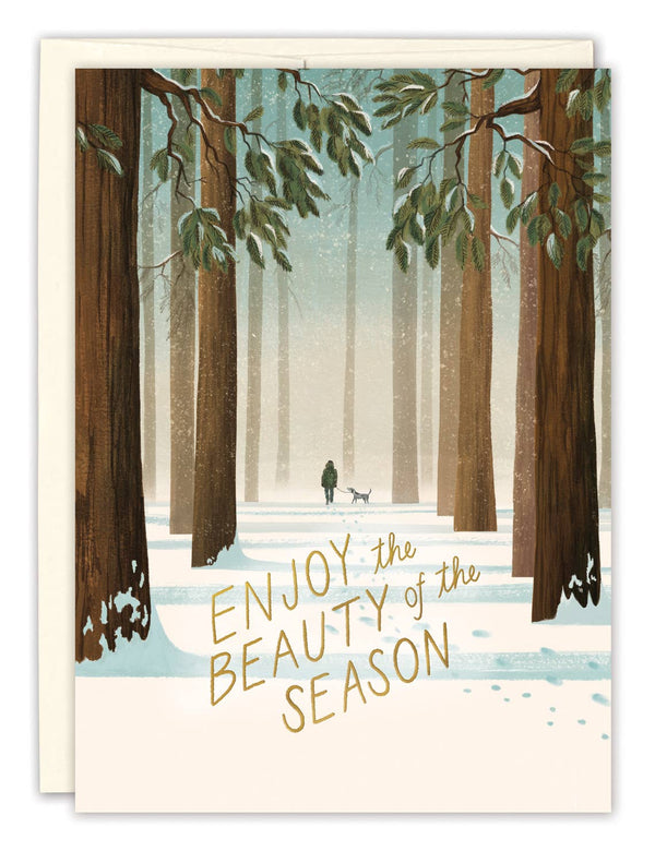 ENJOY THE BEAUTY OF THE SEASON WINTER WALK HOLIDAY CARD