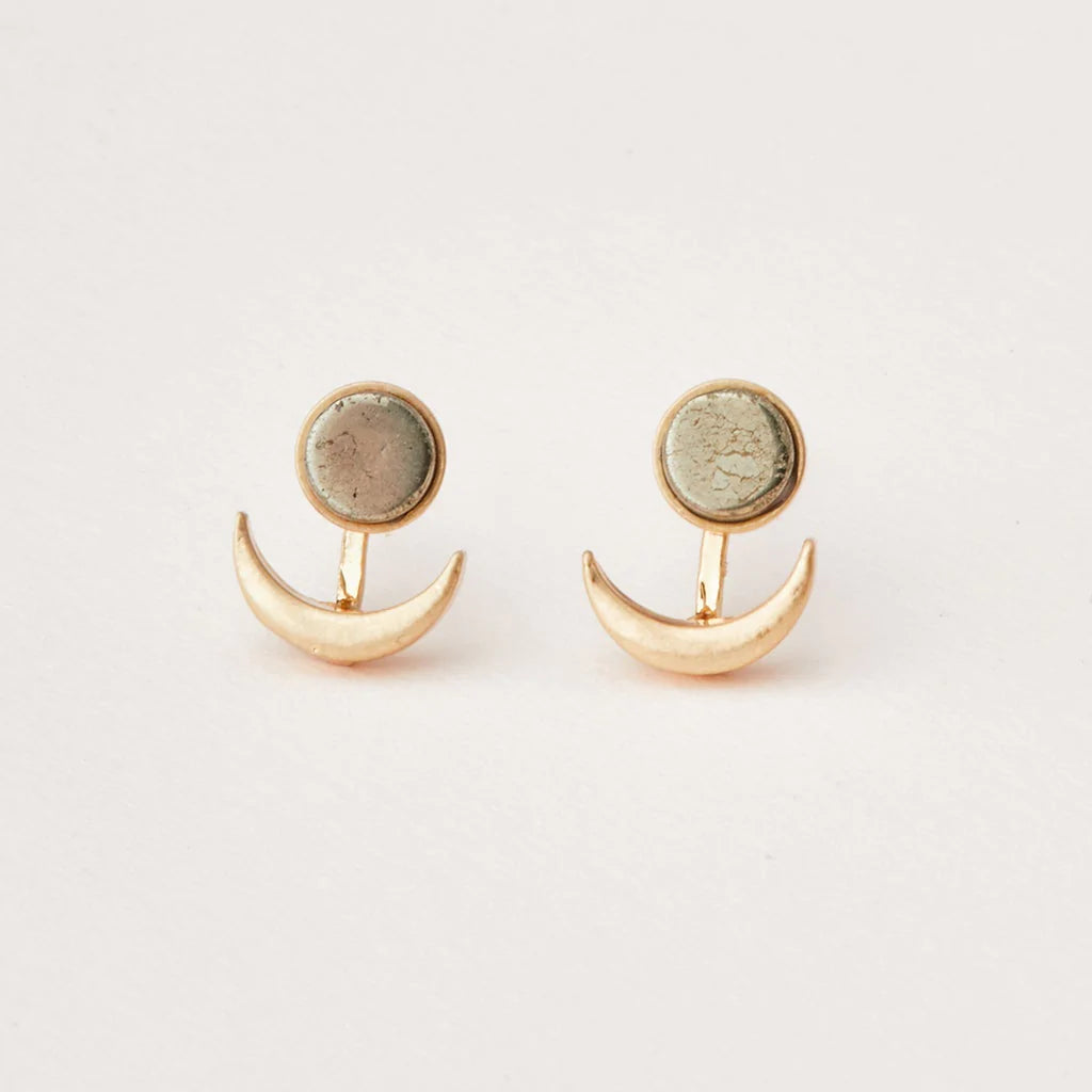 STONE MOON PHASE EAR JACKET EARRING