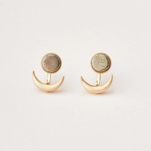 STONE MOON PHASE EAR JACKET EARRING