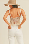 SALE-NATURAL GOLD CROCHET KNIT TOP-SALE