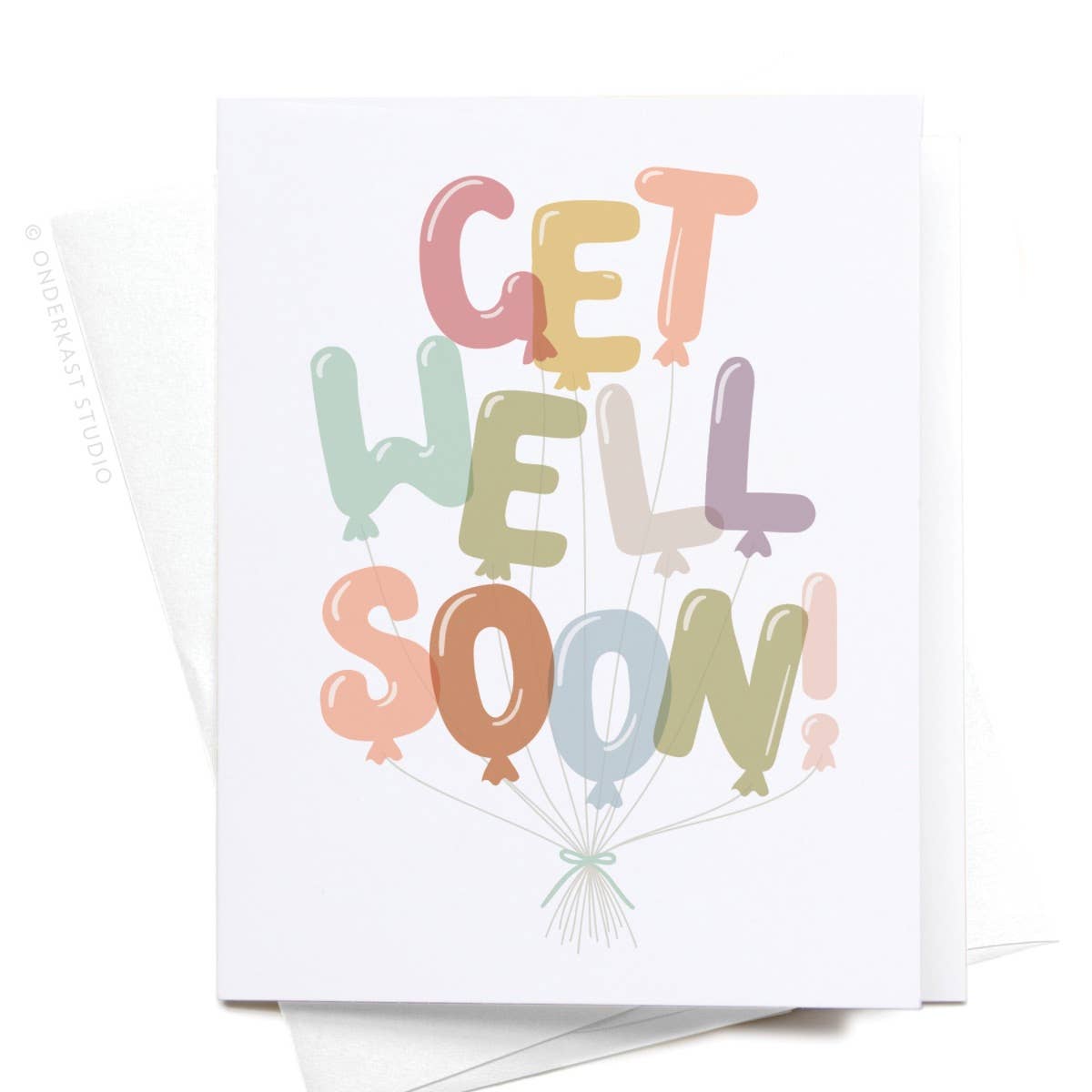 GET WELL SOON BALLOONS GREETING CARD