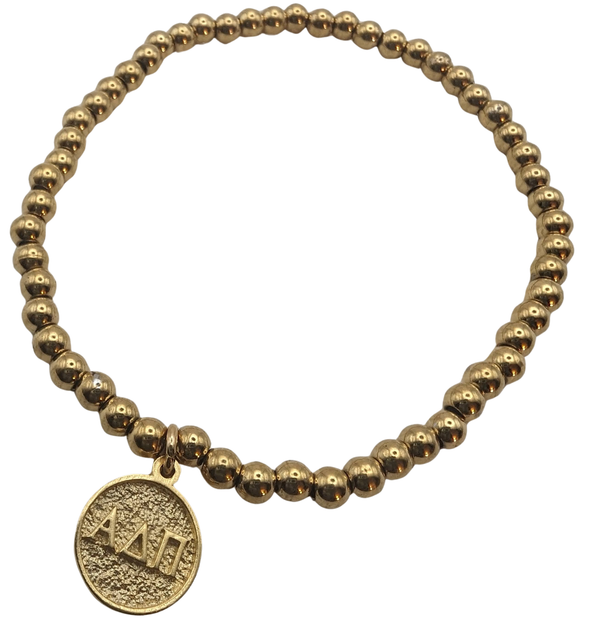 ALPHA DELTA PI GOLD BEAD BRACELET