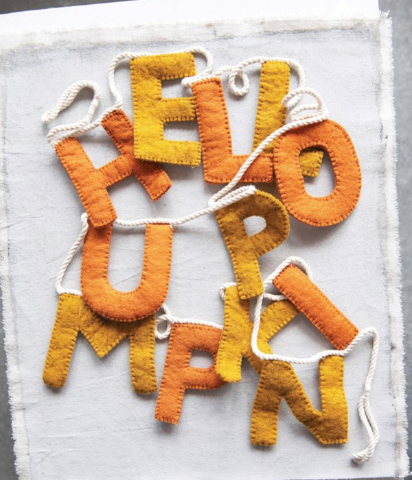 HELLO PUMPKIN WOOL FELT BANNER