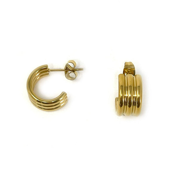 NON-TARNISH SMALL GROOVED HOOPS