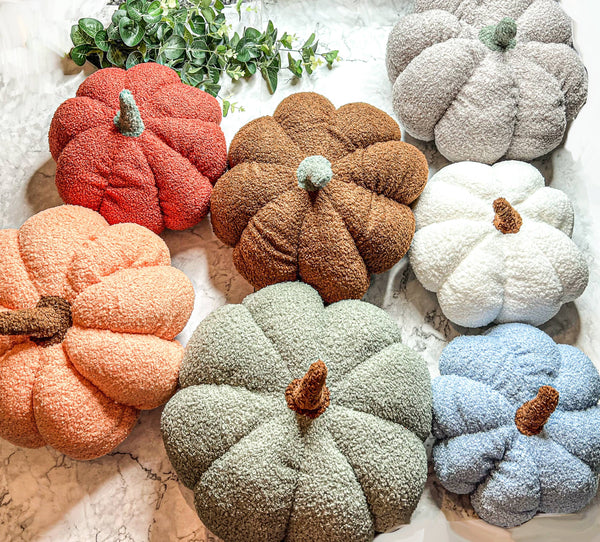 PUMPKIN HOME DECORATIONS, PLUSH FABRIC PUMPKIN FALL DECOR
