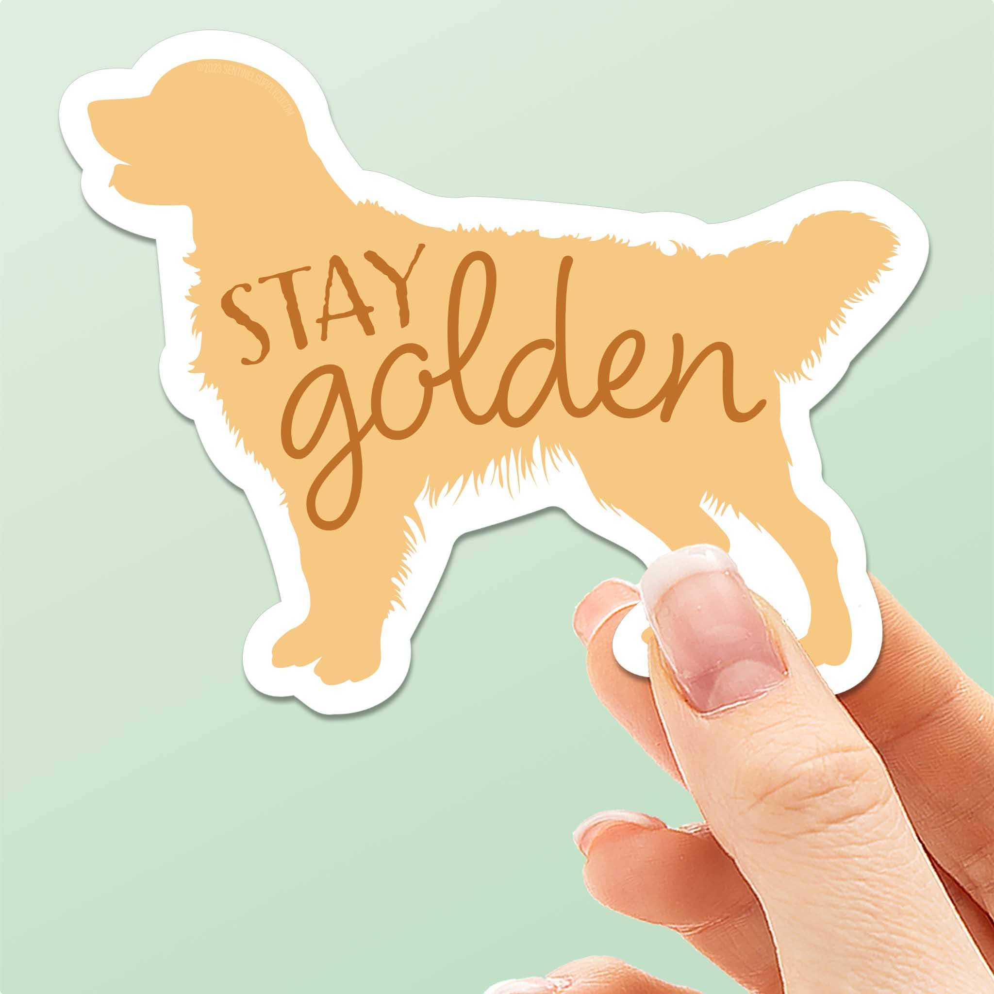 STAY GOLDEN - CUTE GOLDEN RETRIEVER DOG STICKER