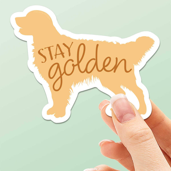 STAY GOLDEN - CUTE GOLDEN RETRIEVER DOG STICKER