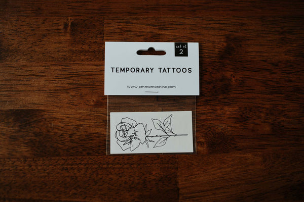 JUNE BIRTH FLOWER - ROSE TEMPORARY TATTOOS