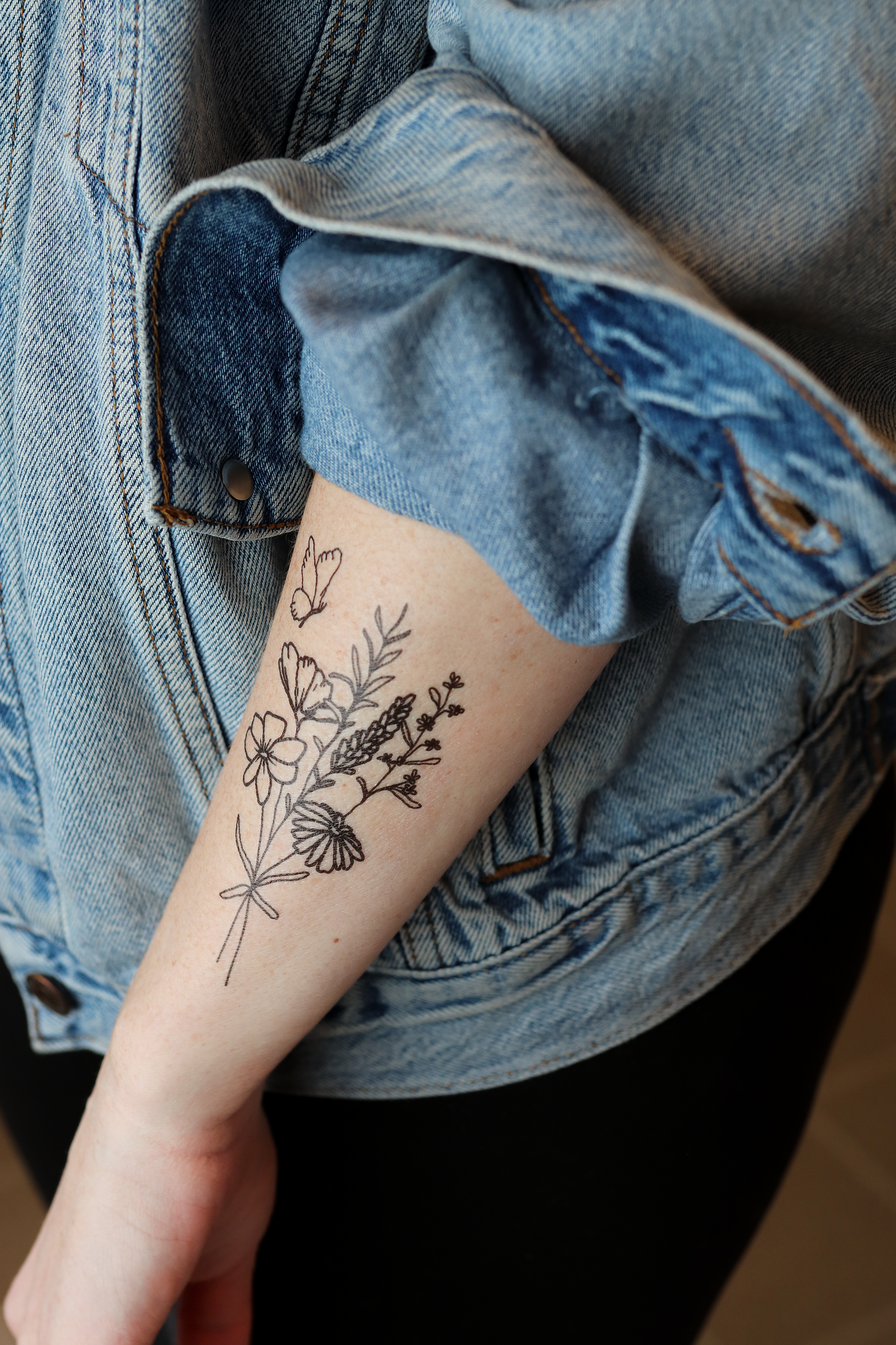 BUTTERFLY FLORAL TEMPORARY TATTOOS