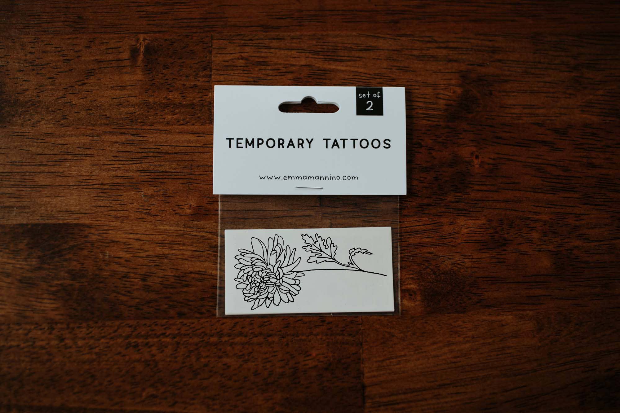 NOVEMBER BIRTH FLOWER - CHRYSANTHEMUM TEMPORARY TATTOOS