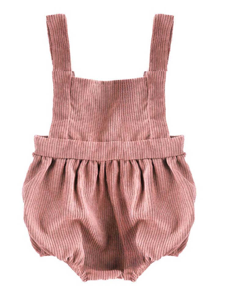 DOLLY SUSPENDER BUBBLE ROMPER-DUSTY ROSE CORDUROY-SALE