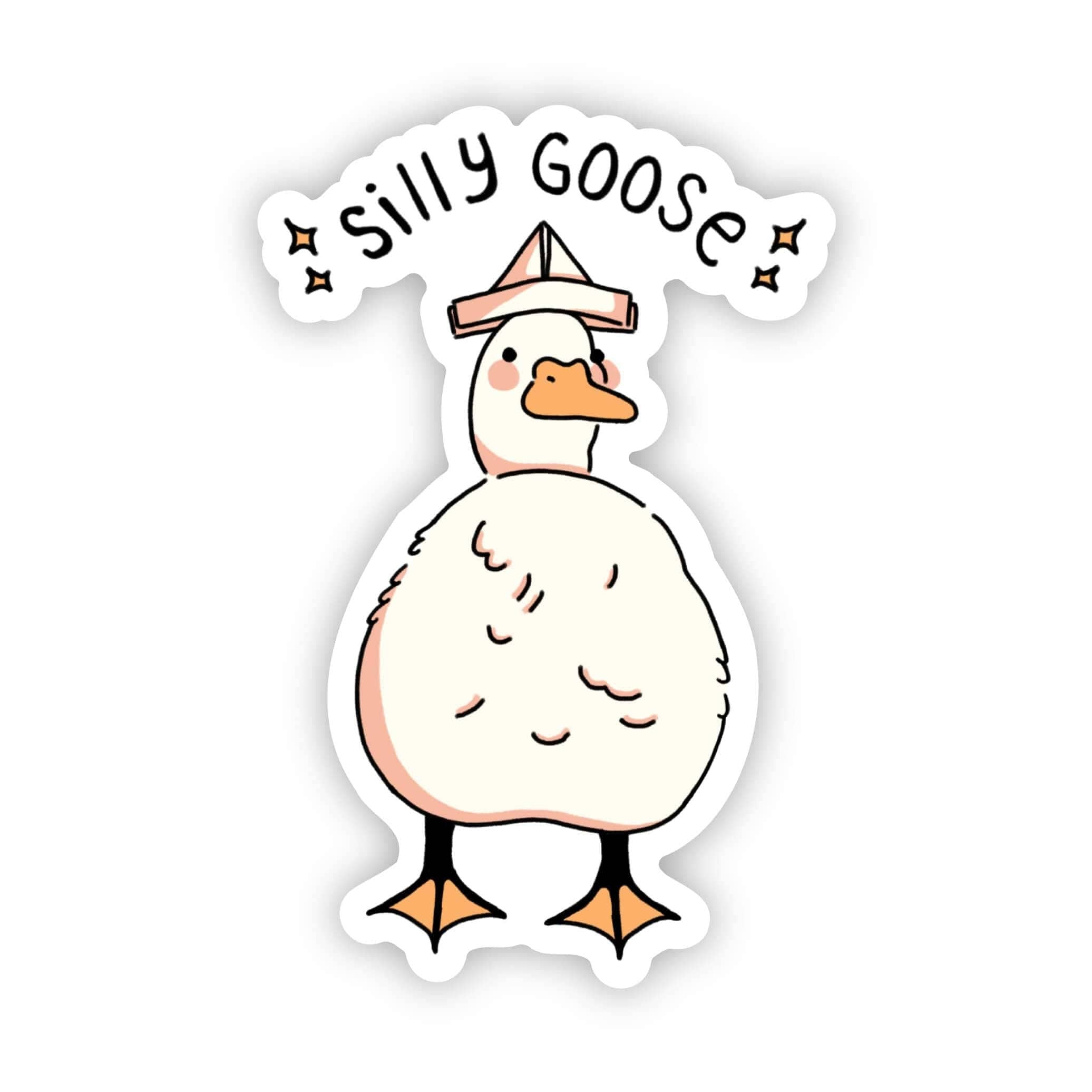 SILLY GOOSE PAPER HAT STICKER