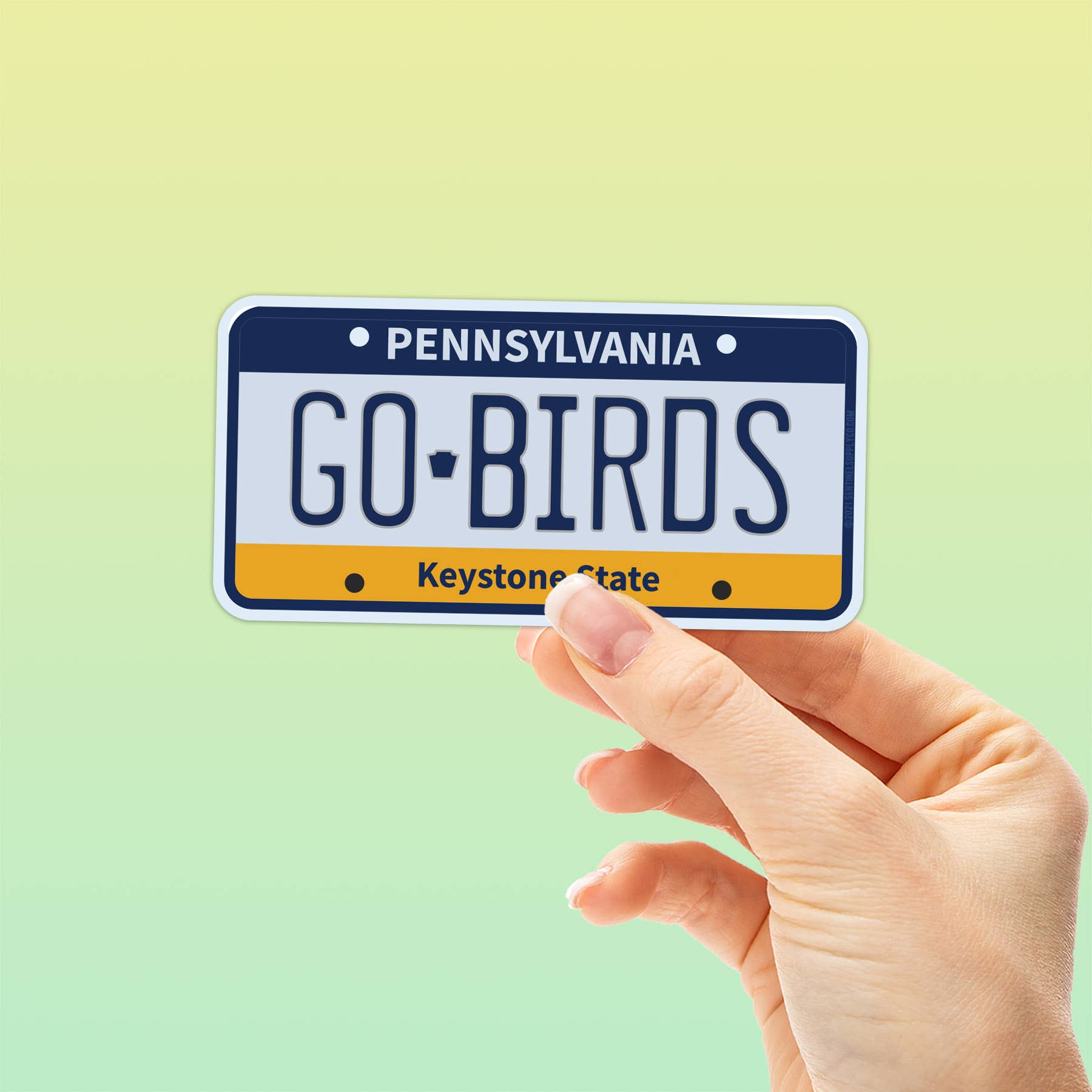 GO BIRDS PHILADELPHIA EAGLES STICKER - PENNSYLVANIA PLATE